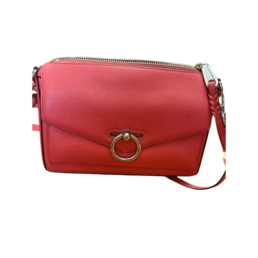 Rebecca Minkoff Jean Mac Crossbody in grapefruit adjustable strap classy minimal